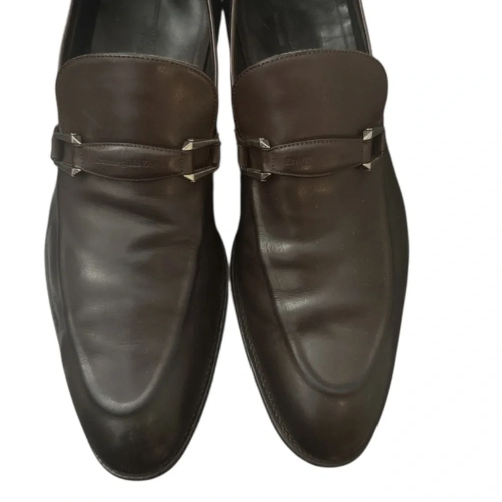 Authentic Ermenegildo Zegna luxury designer men’s signature leather loafers 12